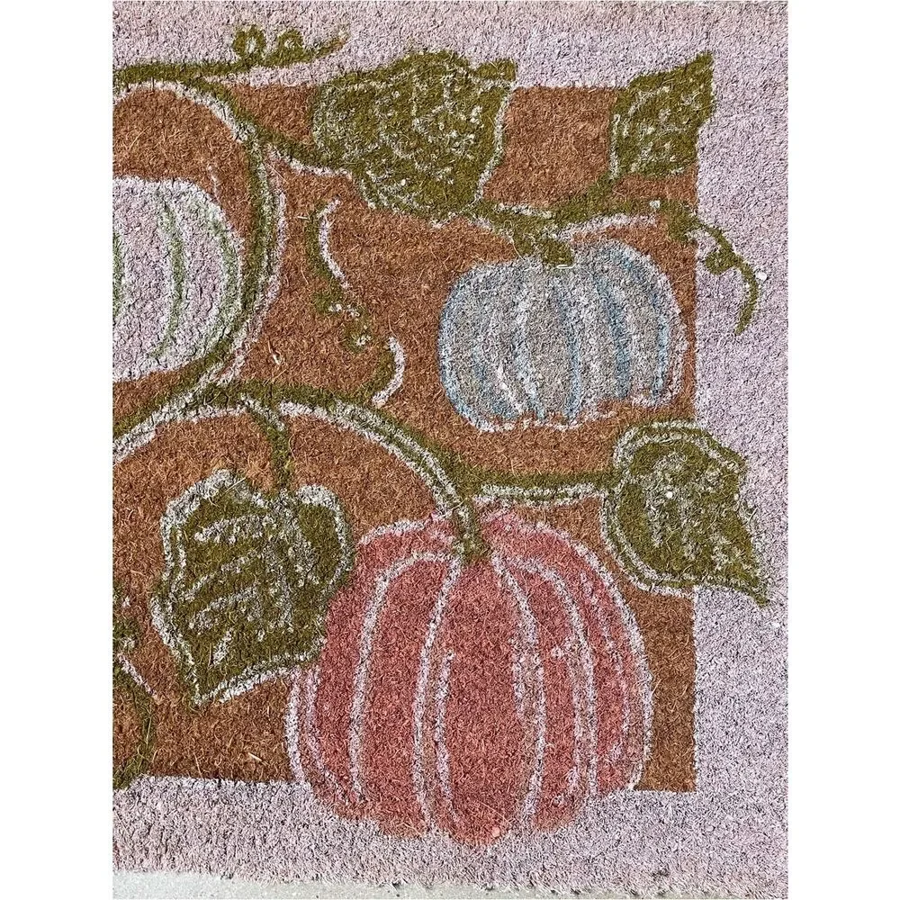 Anthropologie Bruna Autumn Pumpkin Printed Coir Doormat - Multicolor (18”x30”)